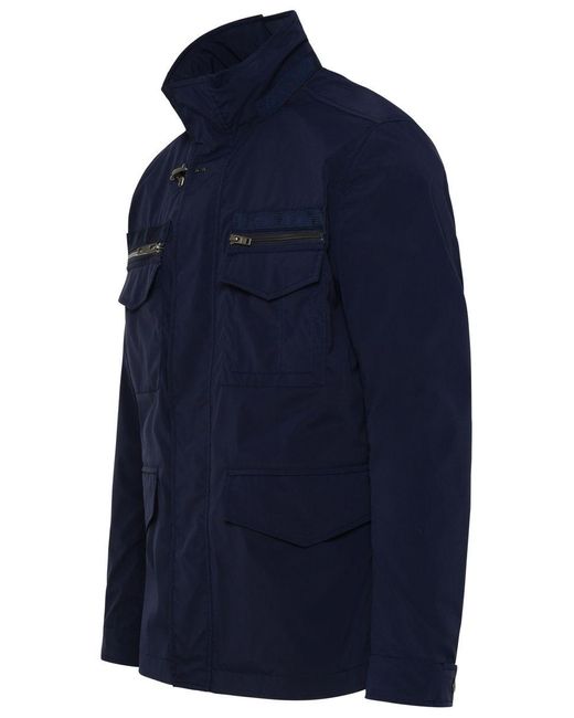 Fay Blue Navy Nylon Field Jacket for men