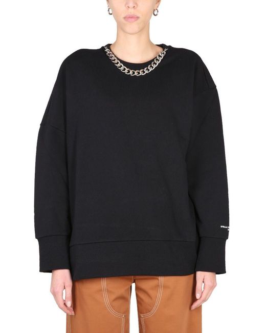 Stella McCartney Black Sweatshirt With Chain Detail