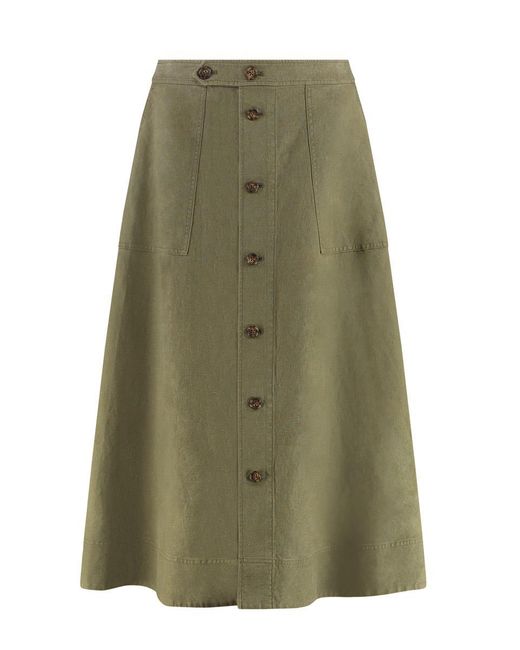 Polo Ralph Lauren Green A-Line Midi Skirt