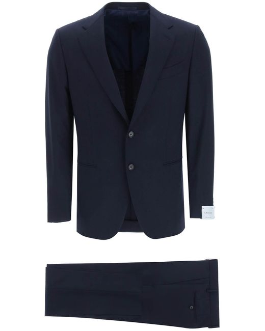 Caruso Norma Wool Suit in Blue for Men | Lyst