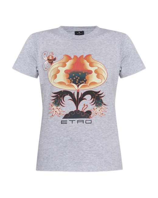Etro White T-Shirt With A Pattern