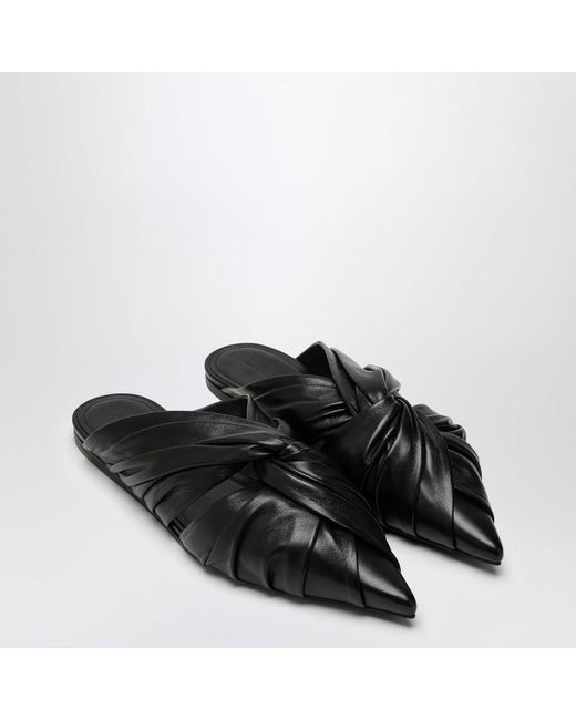 Givenchy Black Leather Twisted Mules