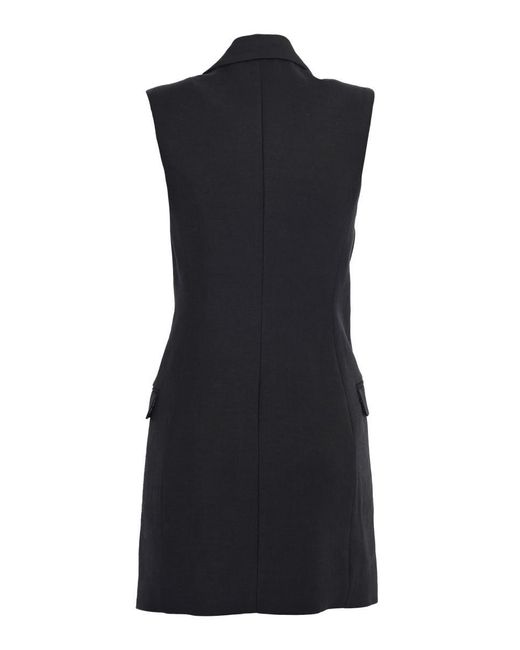 Elisabetta Franchi Black Sleeveless Tailored Dress