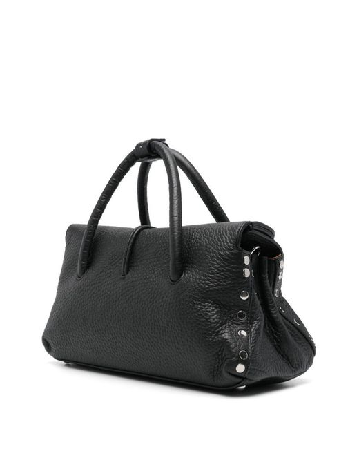 Zanellato Black Calf Leather 'Dotta Centauro' Tote Bag