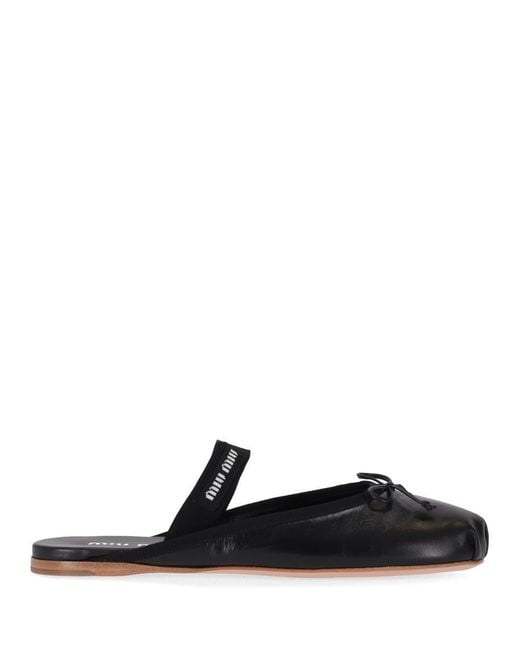 Miu Miu Black Sabot Ballet Flats