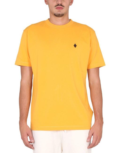 Marcelo Burlon Yellow Crewneck T-shirt for men