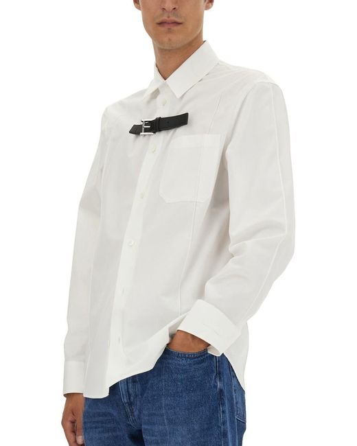 Versace White Formal Shirt With Buckle for men