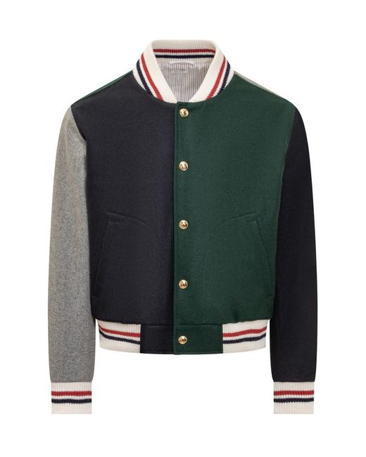 Thom Browne Green College Jacket for men