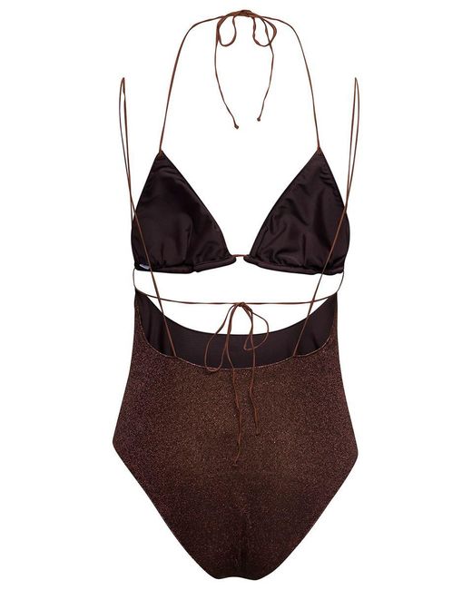 Oseree Brown 'Lumiere Kini Maillot' Swimsuit With Cut-Out Detail