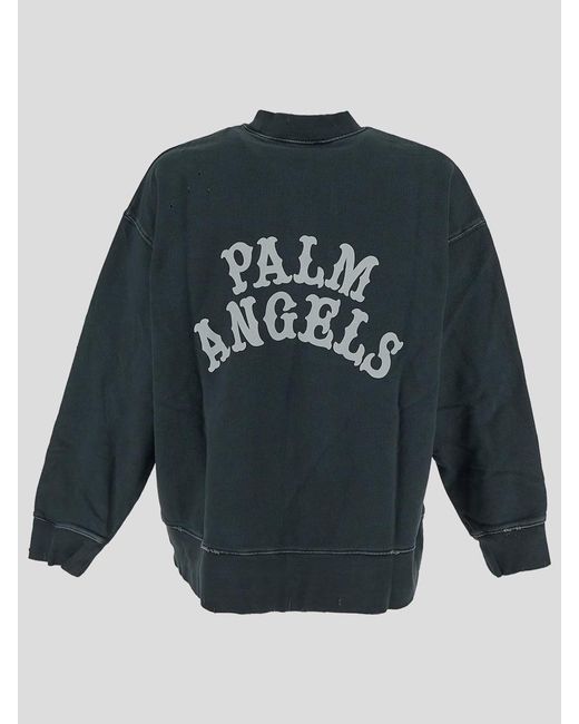 Palm Angels Blue Sweaters for men