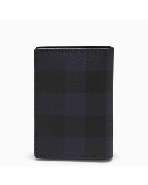 Burberry Black Book Card Holder With Check Motif for men