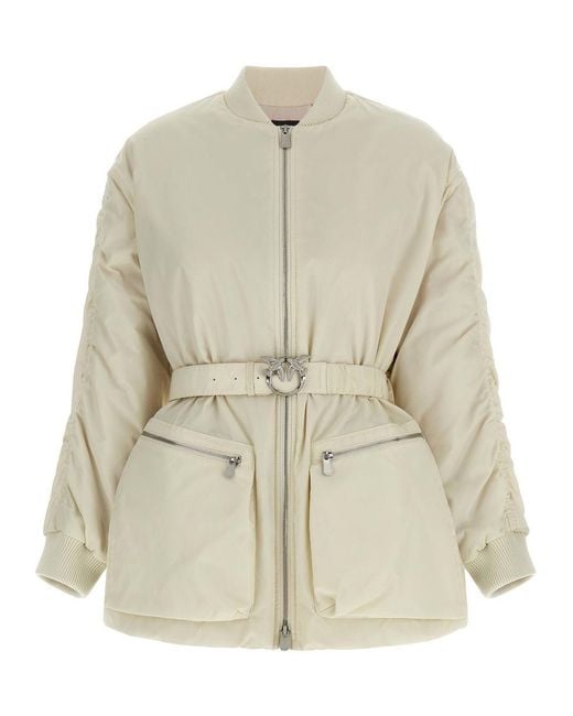 Pinko White 'Bacon' Bomber Jacket