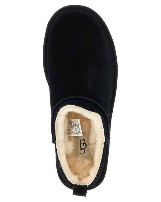 Ugg Black 'classic Micro' Ankle Boots