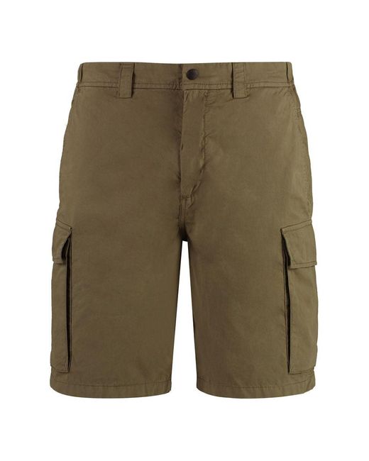 Woolrich Green Cotton Bermuda Shorts for men