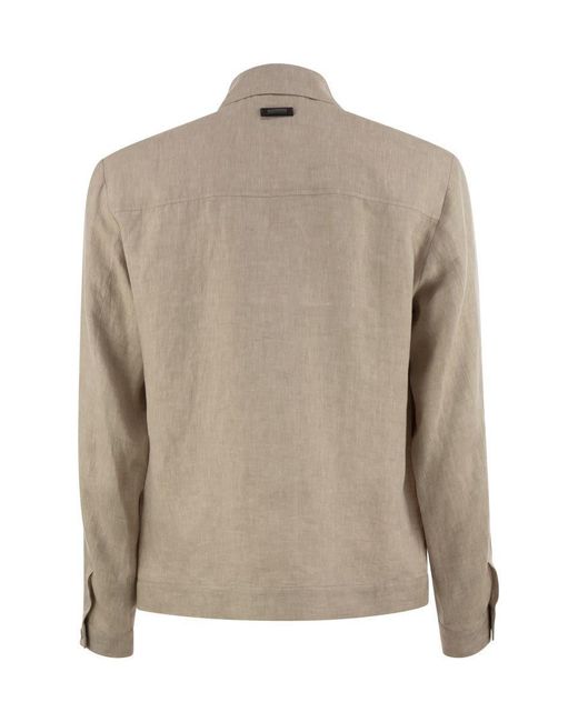 Peserico Natural Pure Linen Overshirt for men