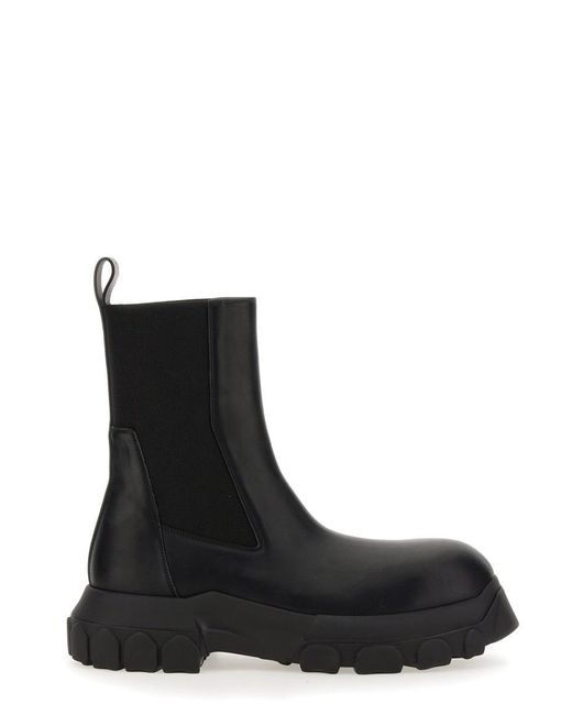 Rick Owens Black Boot "Beatle Bozo Tractor" for men