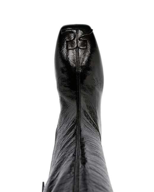 Courreges Black Knee-high Boot In Leather