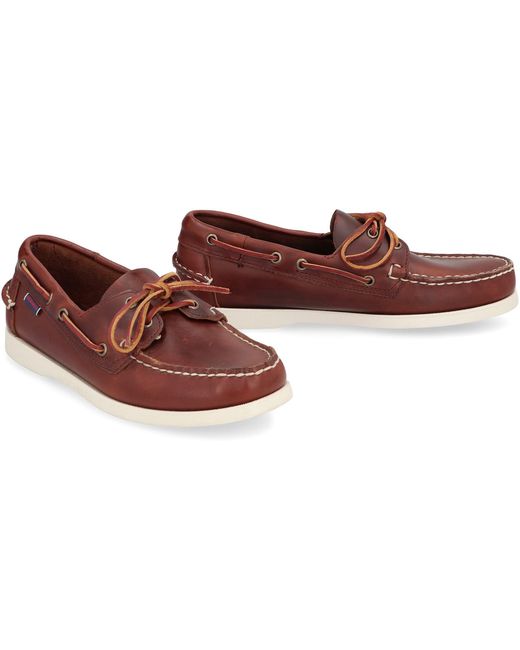 Sebago Brown Portland Leather Boat Shoes for men