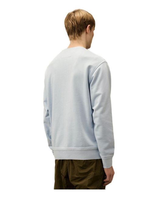 C P Company Gray Diagonal Fleece Fox Sweatshirt for men