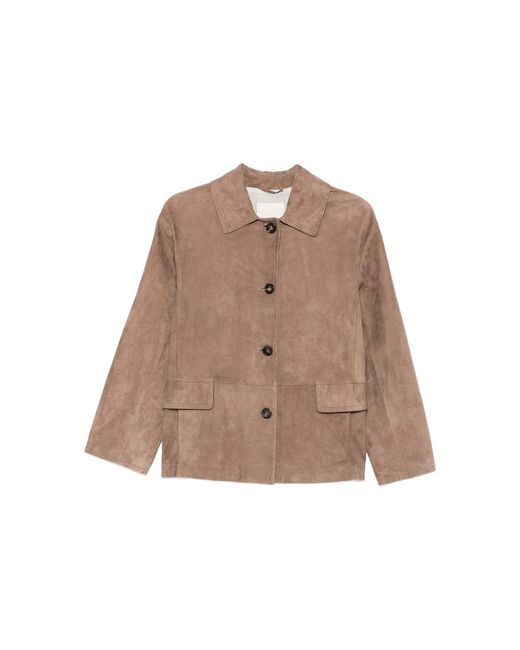 Max Mara Brown Leather Outerwears