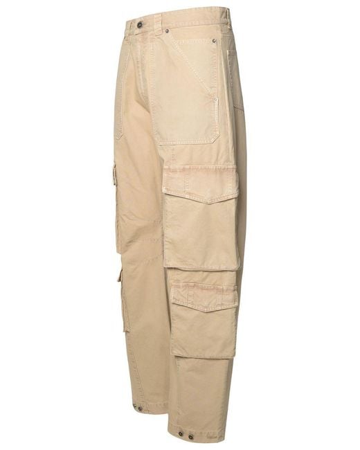 Golden Goose Deluxe Brand Natural Cotton Cargo Trousers for men