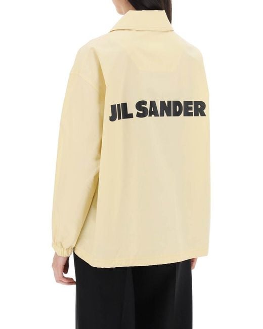 Jil Sander Yellow "Coach Jacket With Logo Print"