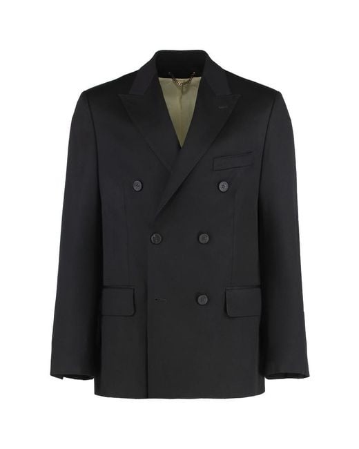 Golden Goose Deluxe Brand Black Double-breasted Blazer With Button Closure for men