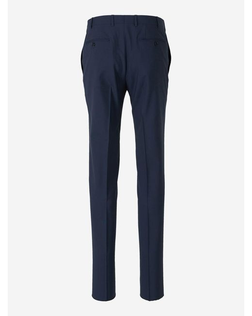 Canali Blue Formal Wool Trousers for men