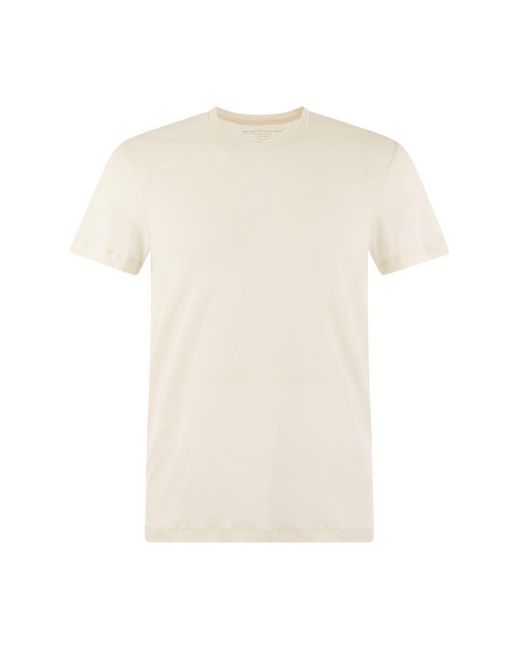 Majestic Filatures White Linen Crew-neck T-shirt for men
