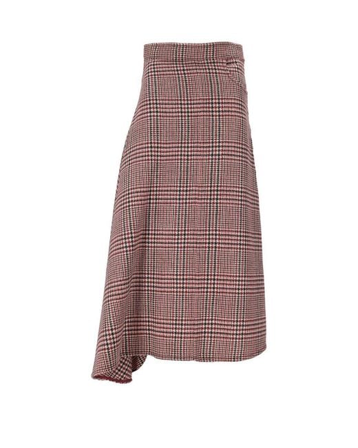 Patou Purple Asymmetrical Midi Skirt