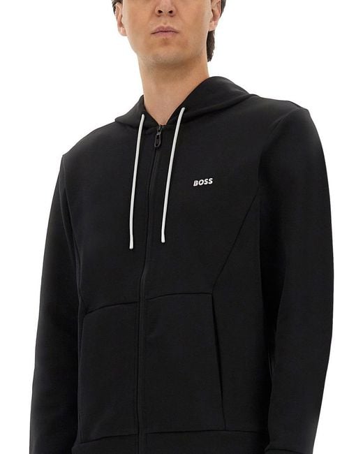 Boss Black Zipper Hoodie for men