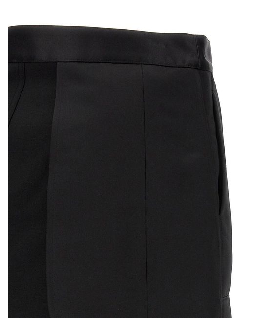 Helmut Lang Black Satin Panel Skirt Skirts