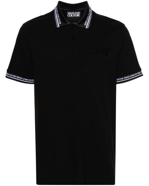 Versace Black Monogram Polo T.Shirt for men