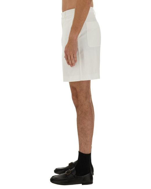 Valentino Garavani White Bermuda Shorts With Rubberized V Detail for men