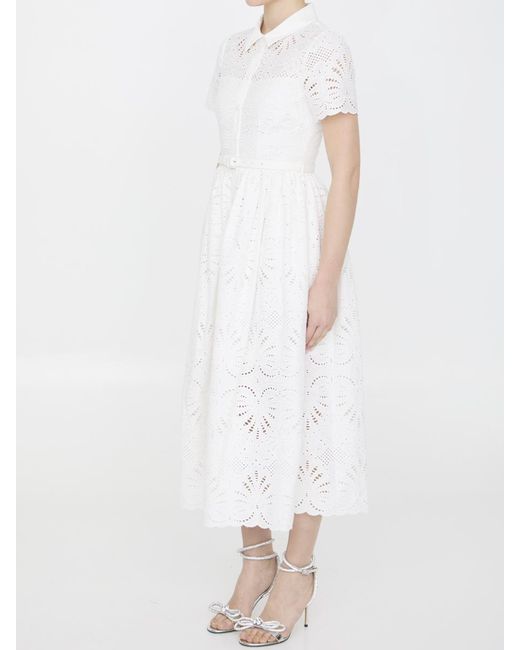 Self-Portrait White Midi Dress