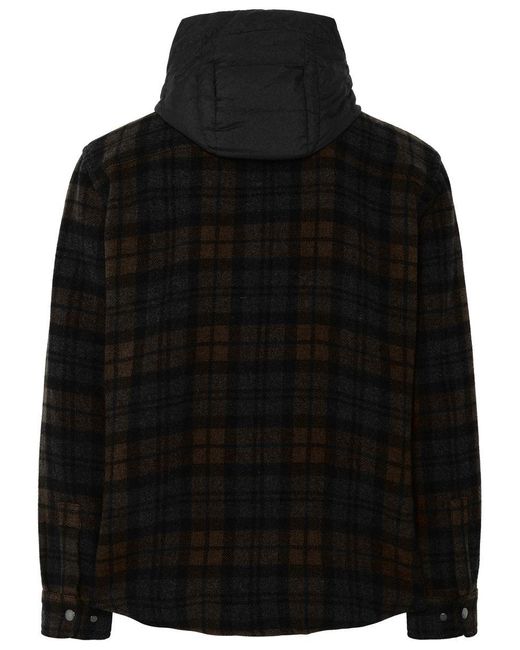 Woolrich Black Two-tone Wool Blend Shirt for men