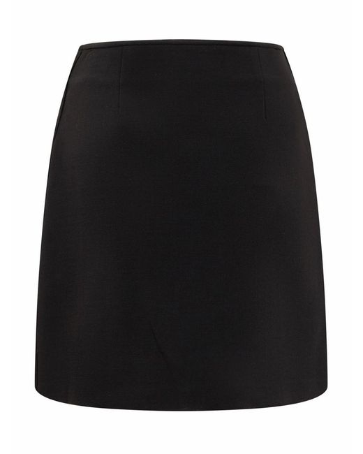 Ferragamo Black Skirt With Logo
