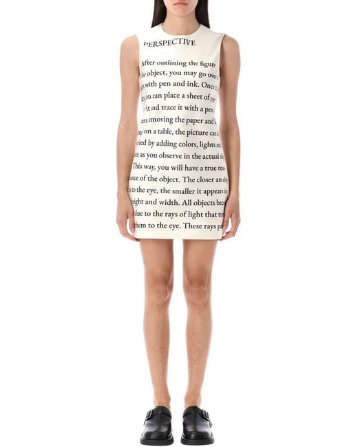 J.W. Anderson White Text' Print Mini Shift Dress