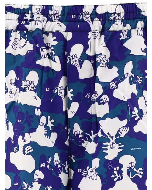 Junya Watanabe Blue " X Lousy Livin" Printed Shorts for men