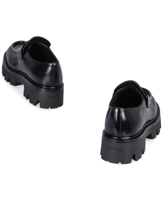 Prada Black Moccasins In Suede