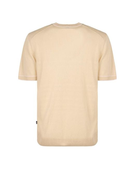 Boss Natural Short Sleeve Sweater for men