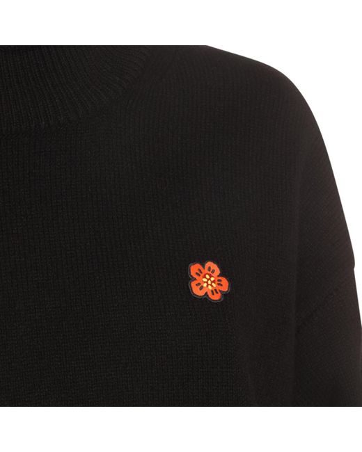 KENZO Black Wool Boke Flower Knitwear