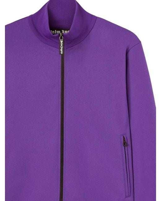 Palm Angels Purple Back Curved Logo Track Jacket for men