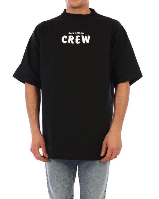 Balenciaga Black Crew Large Fit T-shirt for men