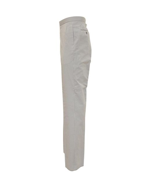 Thom Browne Gray Seersucker Pants for men