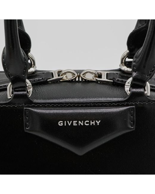 Givenchy Black Leather Antigona East-West Top Handle Bag