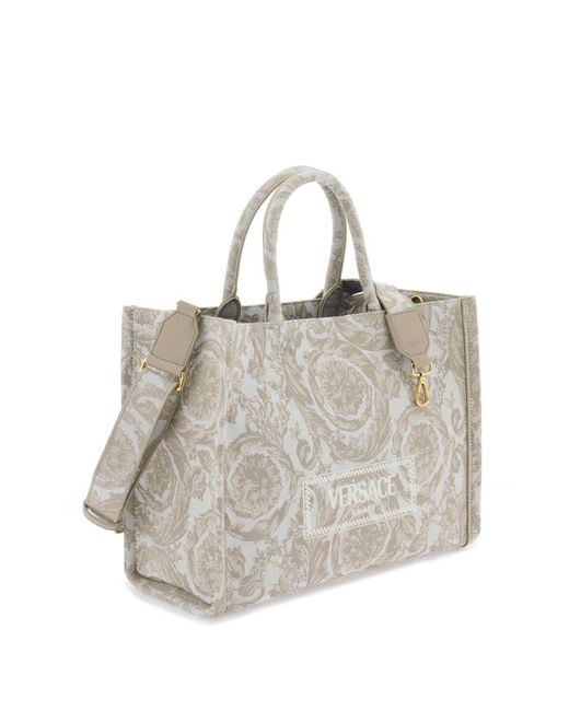 Versace Gray Athena Barocco Tote Bag