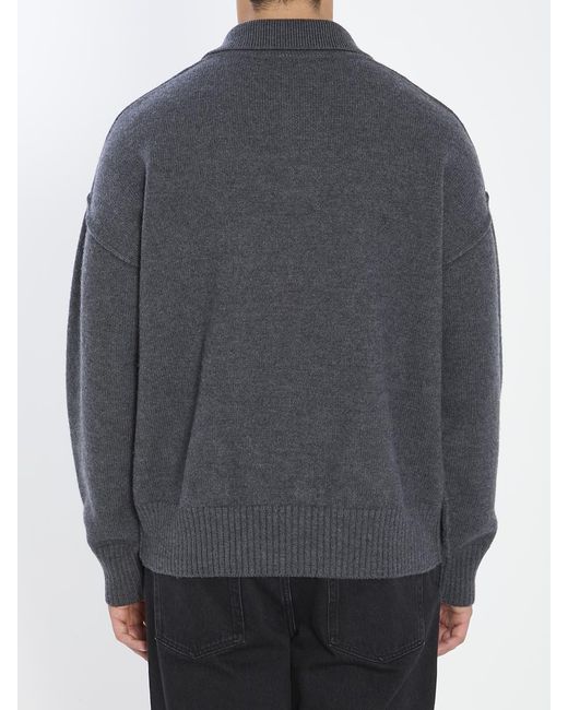 AMI Gray De Coeur Polo for men