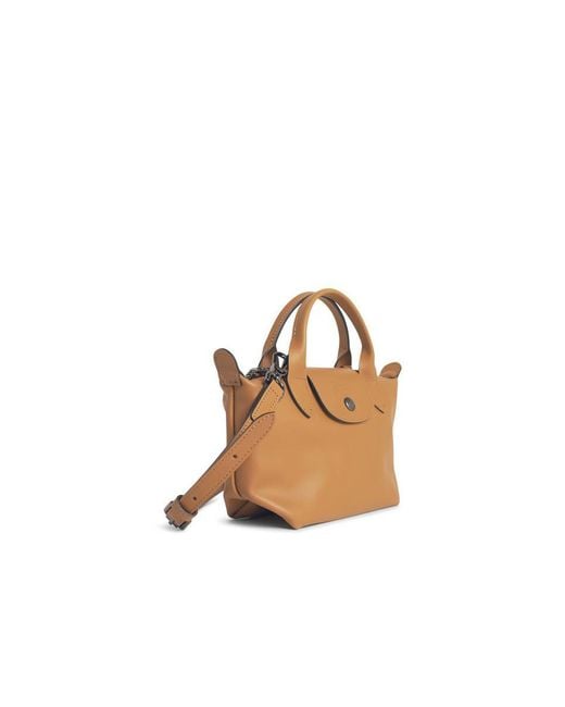 Longchamp White 'Le Pliage Xtra' Leather Bag