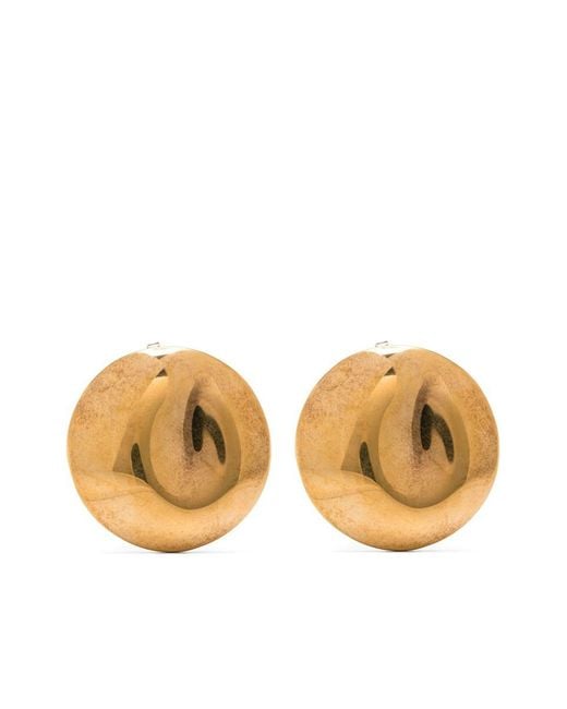Golden Goose Deluxe Brand Natural Metal Dented Stud Earrings